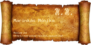 Marinkás Mónika névjegykártya